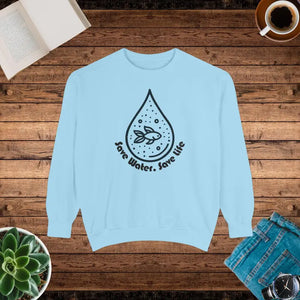 Eco Sweatshirt Save Water Modern Home Decor Trends Style - Dipaliz - Chambray / s - Sweatshirts