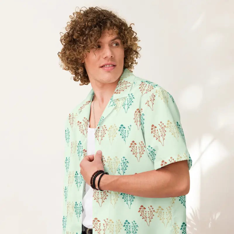 Blossom in Style: Eco-friendly Wild Flowers Button Shirt