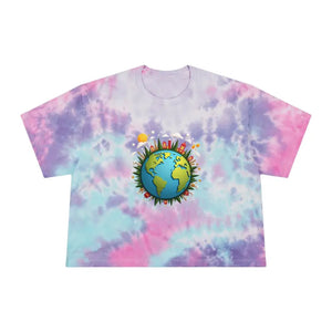 Vibrant Tie Dye Crop Tee Relaxed Fit Sustainable Style - Dipaliz - Cotton Candy / Xs - Tops