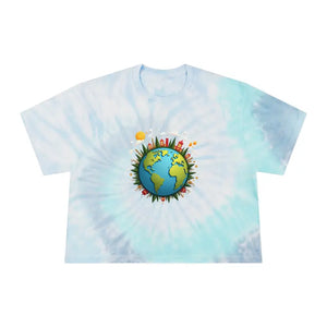 Vibrant Tie Dye Crop Tee Relaxed Fit Sustainable Style - Dipaliz - Tops