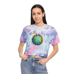 Vibrant Tie Dye Crop Tee Relaxed Fit Sustainable Style - Dipaliz - Tops