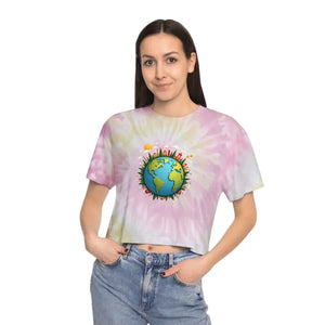Vibrant Tie Dye Crop Tee Relaxed Fit Sustainable Style - Dipaliz - Tops
