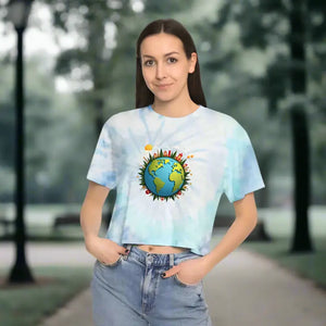 Vibrant Tie Dye Crop Tee Relaxed Fit Sustainable Style - Dipaliz - Tops
