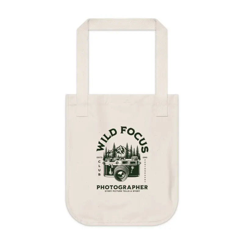 Eco-chic Wild Focus Organic Canvas Tote for Stylish Photographers - Bags