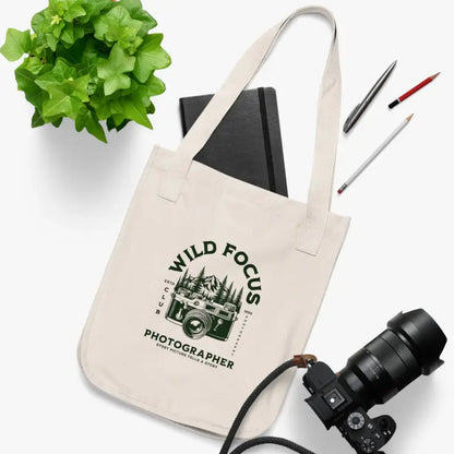 Eco-chic Wild Focus Organic Canvas Tote for Stylish Photographers - one Size / Natural Bags