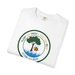 Eco Rescue T-shirt, ?Plant the Trees • Save Bees • Clean Seas”