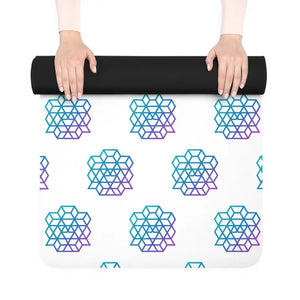 Eco Rubber Yoga Mat - Pastel Geometric Lotus Design - Dipaliz - 24” x 72” - & Pilates Mats