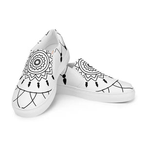Women’s Slip Canvas Shoes Mandal Pattern Comfort Style - Dipaliz - Sneakers