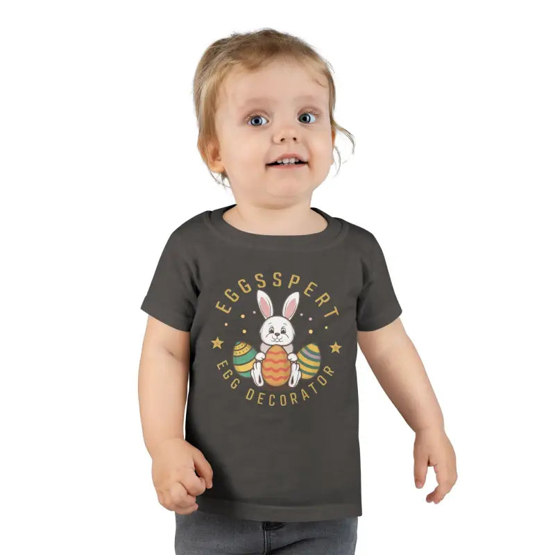 Egg-cellent Toddler Tee for Little Easter Egg Decorators - Charcoal / 5t Kids Clothes