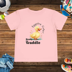 Waddle Duck Print Cute Toddler Tee - Egg-stra Fun Style - Dipaliz - Pink / 2t - T-shirts