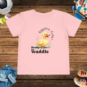 Playful Cute Toddler Tee - Waddle Duck Print Cotton - Dipaliz - T-shirts - 2t