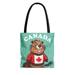 Beaver Tote Bag with Sturdy Black Cotton Handles - Dipaliz - Bags