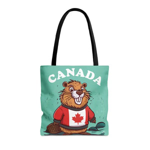 Beaver Tote Bag with Sturdy Black Cotton Handles - Dipaliz - Bags