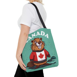 Beaver Tote Bag with Sturdy Black Cotton Handles - Dipaliz - Bags