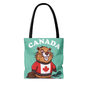 Beaver Tote Bag with Sturdy Black Cotton Handles - Dipaliz - Bags