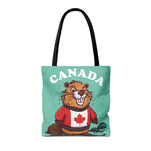 Beaver Tote Bag with Sturdy Black Cotton Handles - Dipaliz - Bags