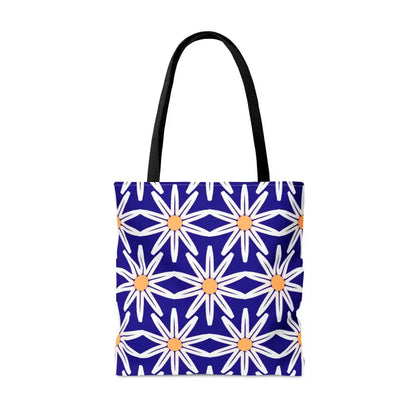 Electrify your Look with a Head-turning Blue Floral Tote Bag - Bags