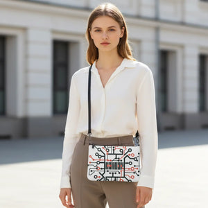 Electric Circuit Geometric Crossbody Bag - Faux Leather - Dipaliz - Cross Body Bags