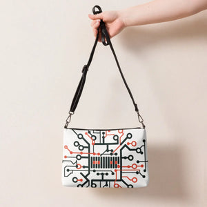 Electric Circuit Geometric Crossbody Bag - Faux Leather - Dipaliz - Cross Body Bags