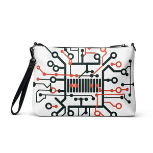 Electric Circuit Geometric Crossbody Bag - Faux Leather - Dipaliz - Cross Body Bags