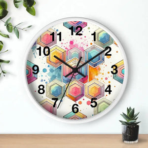 Wall Clock - Abstract Geometric Colorful Design - Dipaliz - Clocks
