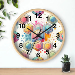 Wall Clock - Abstract Geometric Colorful Design - Dipaliz - Clocks