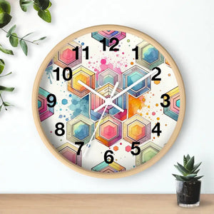Wall Clock - Abstract Geometric Colorful Design - Dipaliz - Clocks