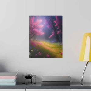 Matte Canvas Path Lined Flowering Trees Wall Art - Dipaliz - 11″ x 14″ (vertical) / 0.75’’ - Posters Prints & Visual