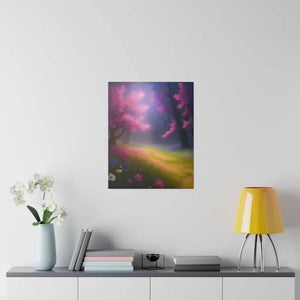 Matte Canvas Path Lined Flowering Trees Wall Art - Dipaliz - 16″ x 20″ (vertical) / 0.75’’ - Posters Prints & Visual