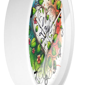 Wall Clock Flower Vines Heart Design Practical Addition - Dipaliz - Clocks