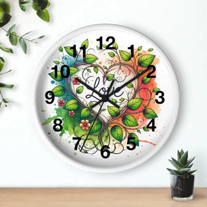 Wall Clock Flower Vines Heart Design Practical Addition - Dipaliz - Clocks