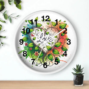 Wall Clock Flower Vines Heart Design Practical Addition - Dipaliz - Clocks