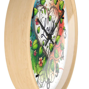 Wall Clock Flower Vines Heart Design Practical Addition - Dipaliz - Clocks