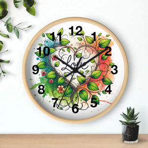 Wall Clock Flower Vines Heart Design Practical Addition - Dipaliz - Clocks