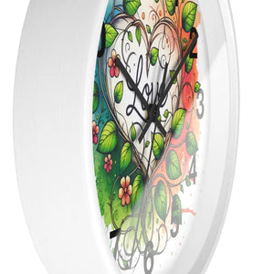 Wall Clock Flower Vines Heart Design Practical Addition - Dipaliz - Clocks