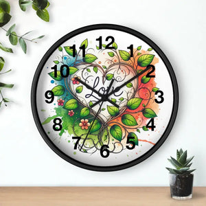 Wall Clock Flower Vines Heart Design Practical Addition - Dipaliz - Clocks