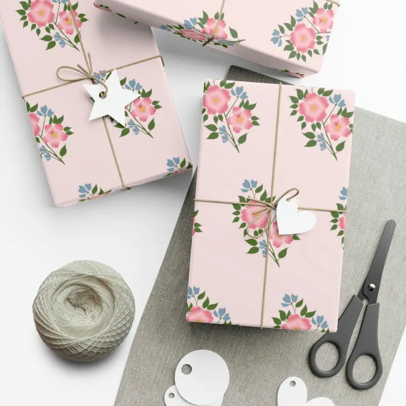 Enchant your Gifts with Pink Flowers Gift Wrap Papers - 30’’ x 20’’ / Matte Home Decor