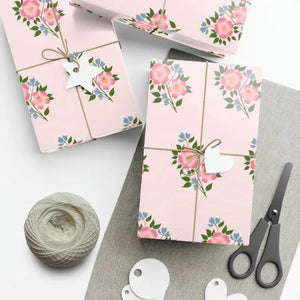 Pink Flowers Gift Wrap Papers - Enchanting Floral Design - Dipaliz - Wrapping Paper