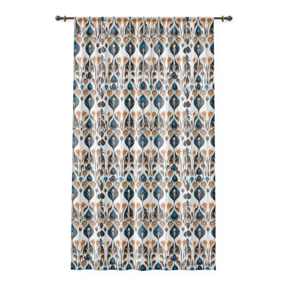 Elevate your Home with Abstract Feathers Polyester Window Curtain - Sheer / White / 50’’ × 84’’ Decor