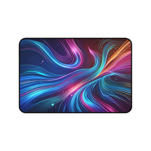 Neon Waves Desk Mat Vibrant Abstract Style Dipaliz - Workstation & Cubicle Accessories