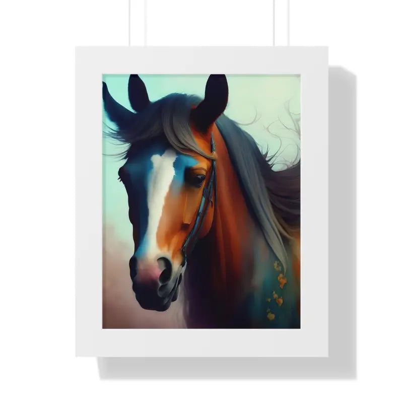 Elevate your Space with Beautiful Brown Horse Vertical Poster - 11’’ x 14’’ / White