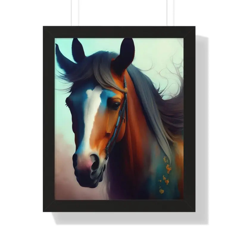 Elevate your Space with Beautiful Brown Horse Vertical Poster - 16″ x 20″ / Black