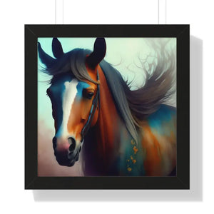 Beautiful Brown Horse Vertical Poster Bold Equestrian Art Dipaliz - 16″ x / Black - Posters Prints & Visual Artwork