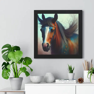 Beautiful Brown Horse Vertical Poster Bold Equestrian Art Dipaliz - Posters Prints & Visual Artwork