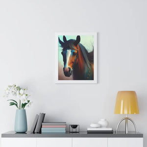 Beautiful Brown Horse Vertical Poster Bold Equestrian Art Dipaliz - Posters Prints & Visual Artwork
