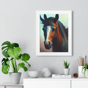 Beautiful Brown Horse Vertical Poster Bold Equestrian Art Dipaliz - Posters Prints & Visual Artwork