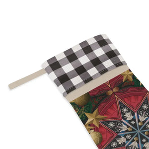 Elegant Polyester Plaid Christmas Stocking - Elevate Holiday Cheer - Dipaliz - Stockings