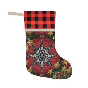 Elegant Polyester Plaid Christmas Stocking - Elevate Holiday Cheer - Dipaliz - Stockings