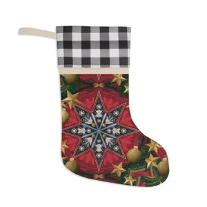 Elegant Polyester Plaid Christmas Stocking - Elevate Holiday Cheer - Dipaliz - Stockings