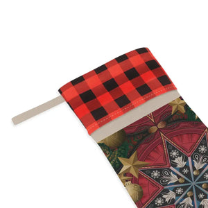 Elegant Polyester Plaid Christmas Stocking - Elevate Holiday Cheer - Dipaliz - Stockings